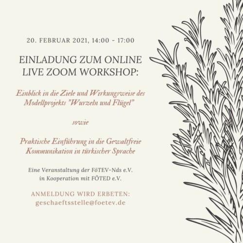 Einladung zum Online Zoom Webshop